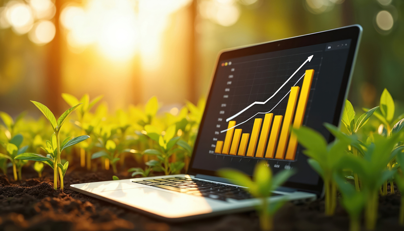 Laptop showing clear analytics dashboard, symbolizing CSOD success and ROI